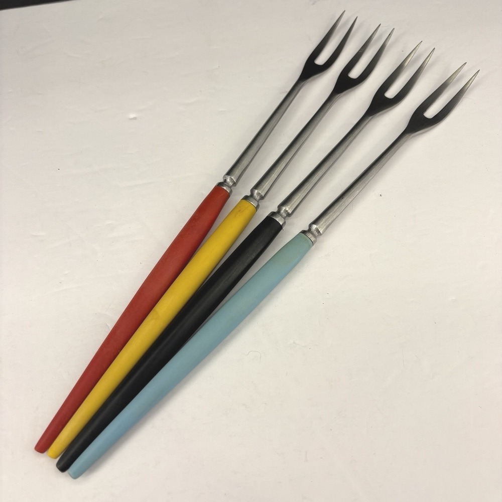Vintage IIC Imperial International Corp Fondue Forks Colored Handles 1950s Japan